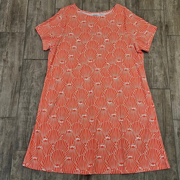 Lemon Way Dress Womens Size 2X Orange Clam Shell Print T-Shirt Short Sleeve - Picture 1 of 8